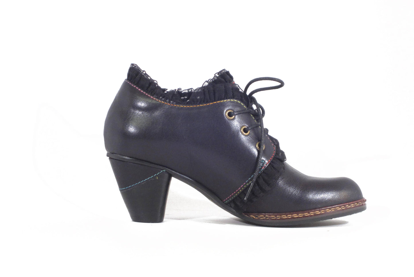 A Chelsea Crew Johana Leather Retro Lace Victorian Oxford Heel