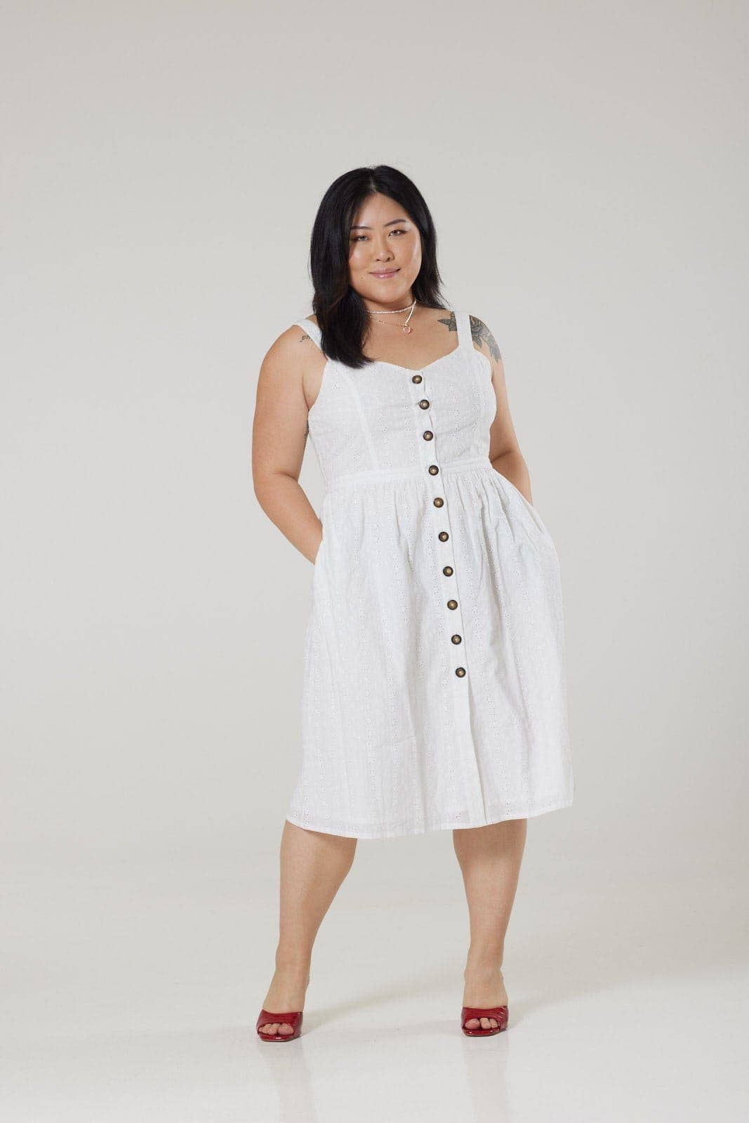 Timeless London Remmy Organic Cotton Anglaise Sun dress White Dress