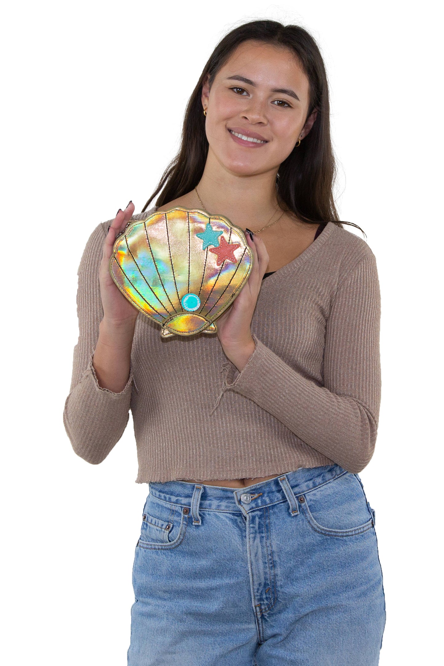 A Golden Sea Shell Crossbody Bag