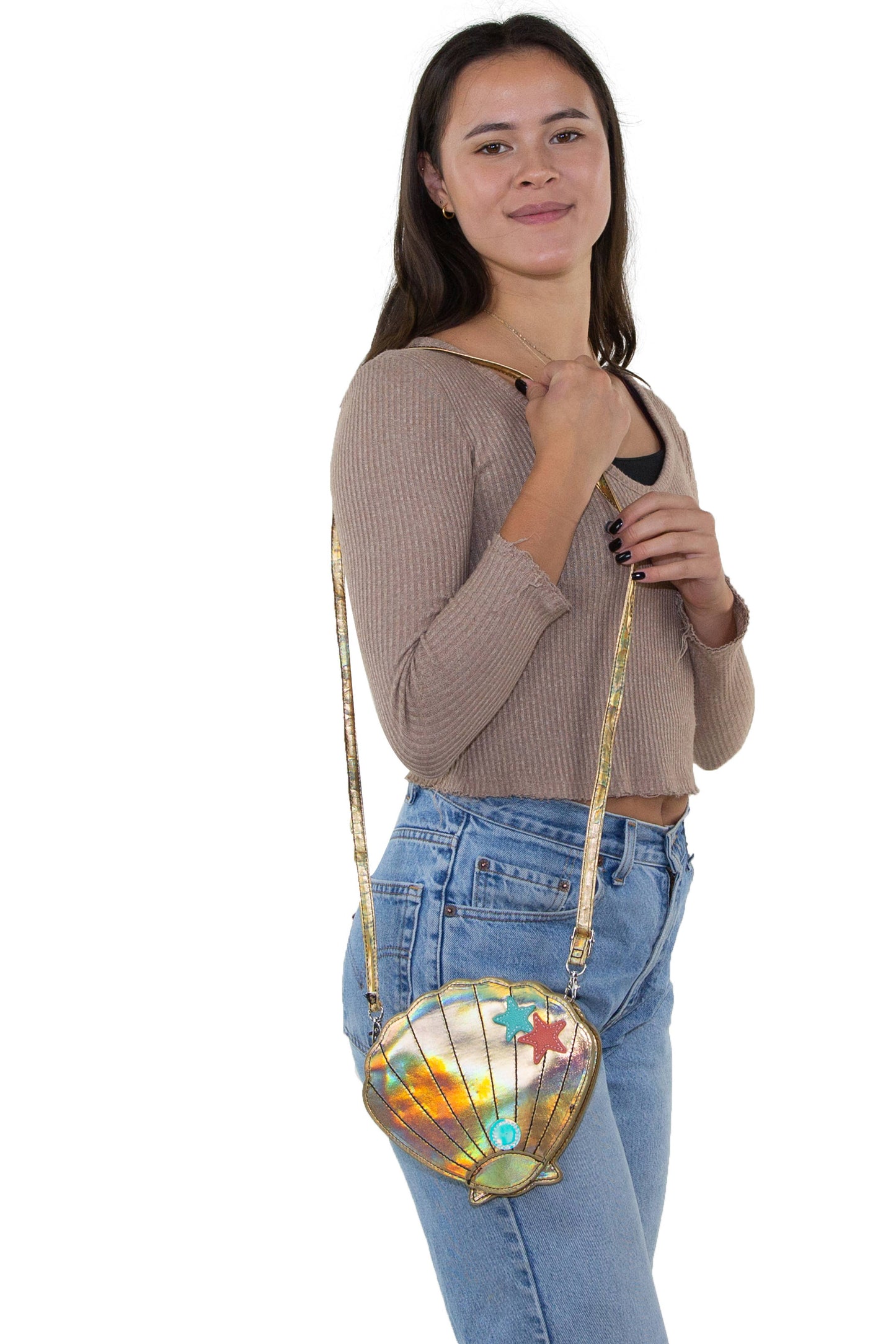 A Golden Sea Shell Crossbody Bag