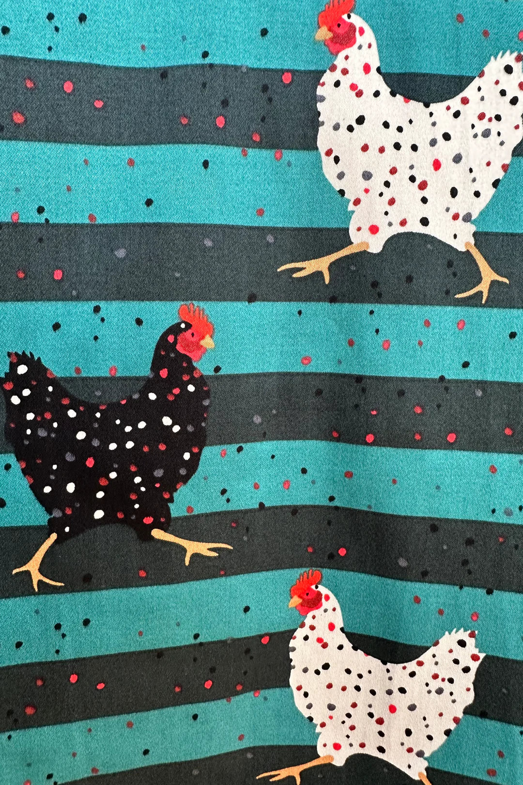 Eva Rosa Chicken Print Fit & Flare Dress