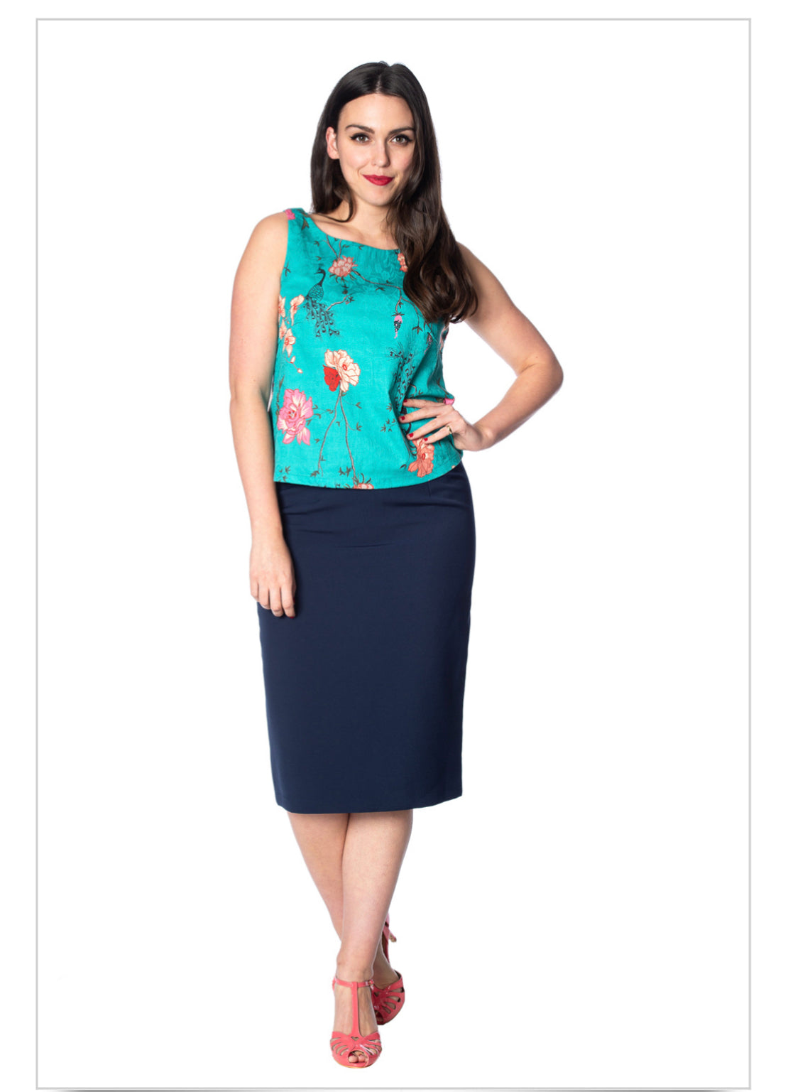 Banned Retro Peacock Floral Blouse