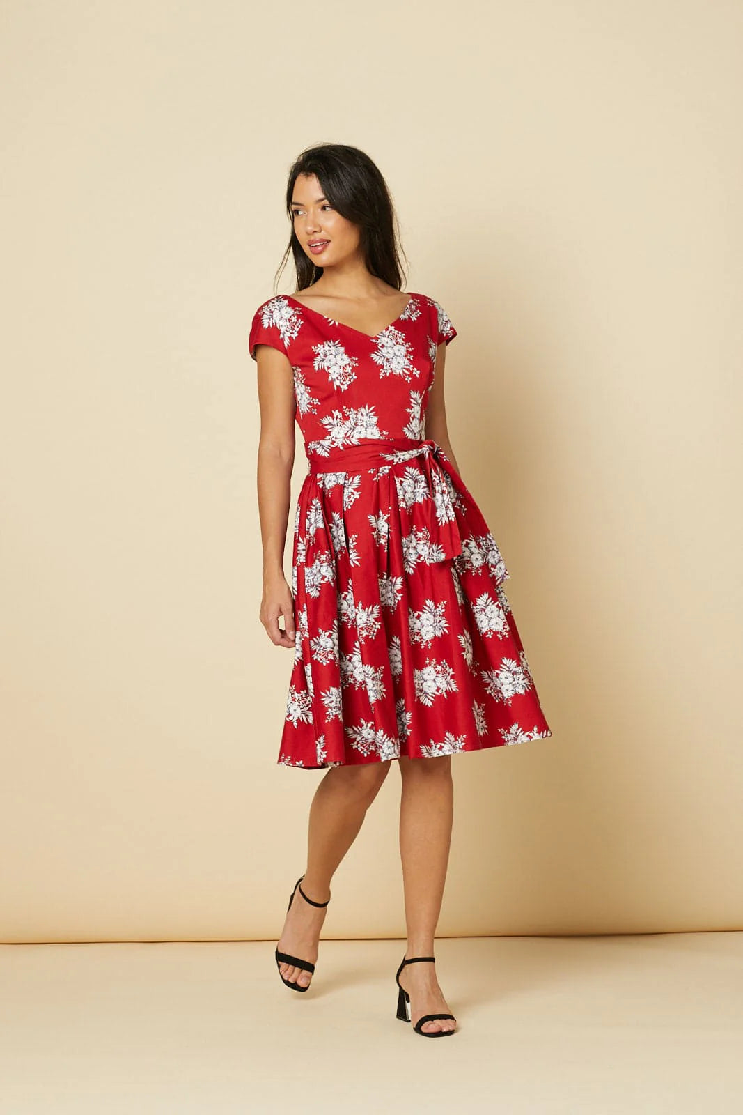 Timeless London Haisley V Neck, Midi Floral Dress