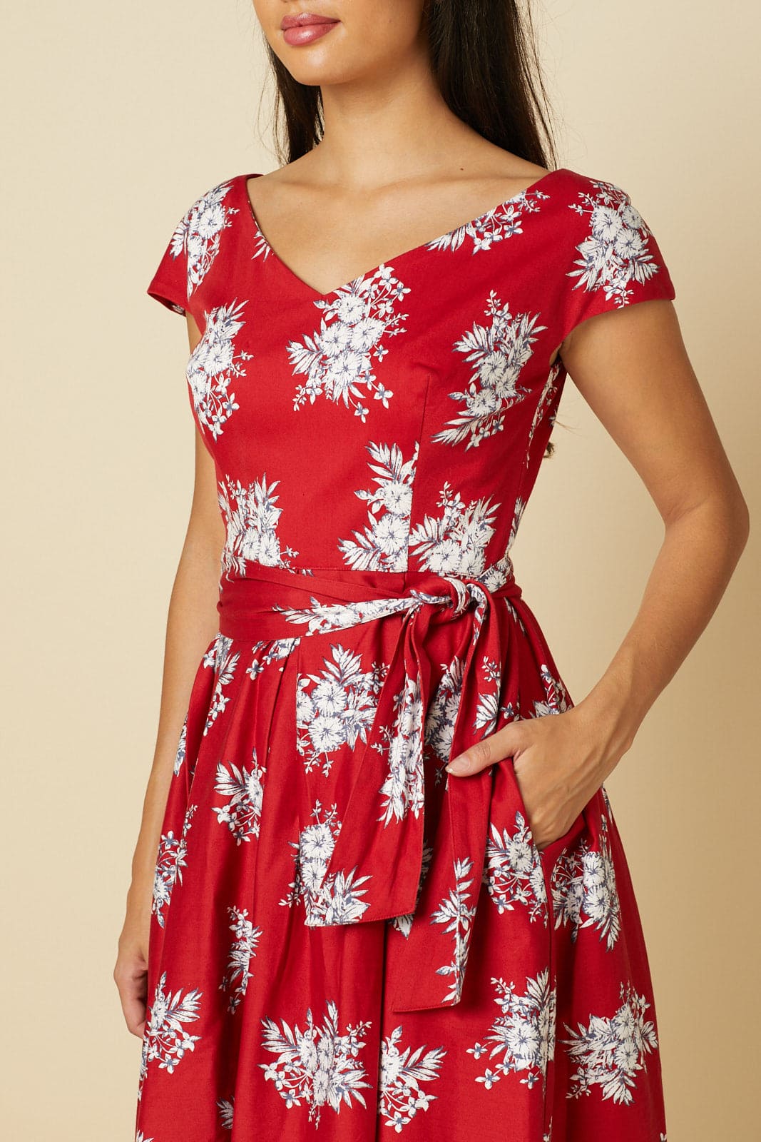 Timeless London Haisley V Neck, Midi Floral Dress