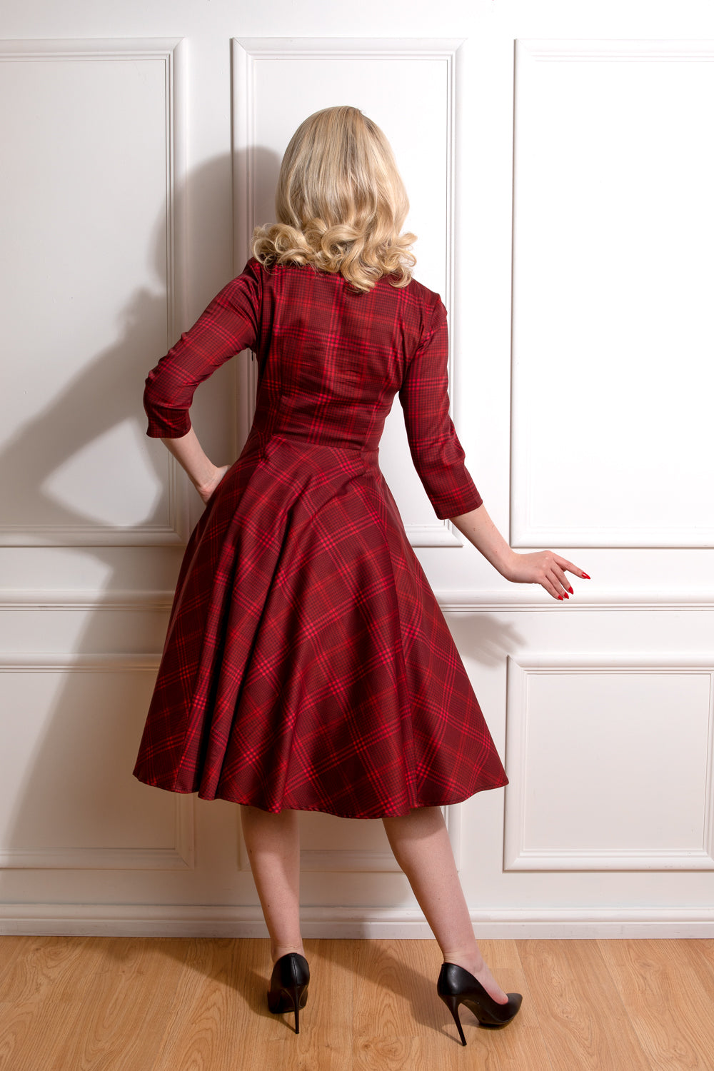 Hearts & Roses Red Blake Checked Swing Dress