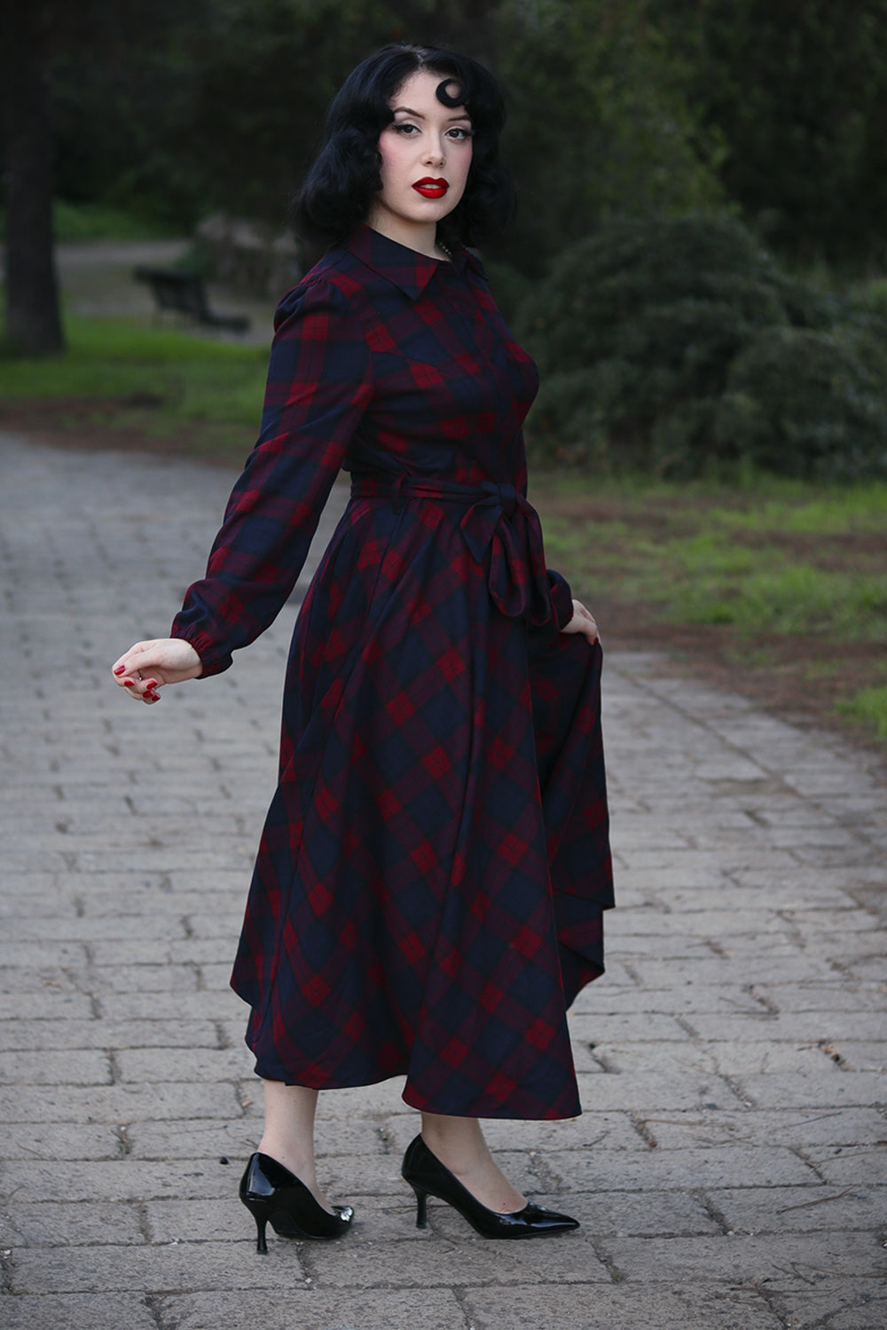 Hearts & Roses Kim Tartan Swing Dress