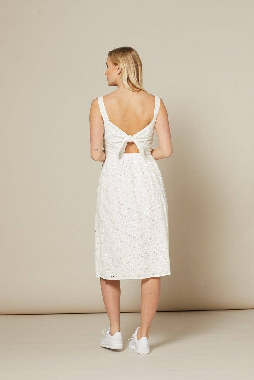 Timeless London Remmy Organic Cotton Anglaise Sun dress White Dress