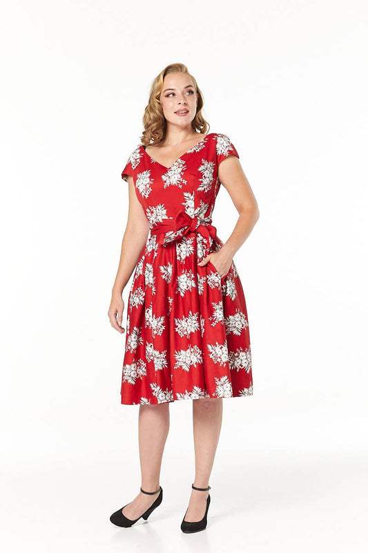 Timeless London Haisley V Neck, Midi Floral Dress