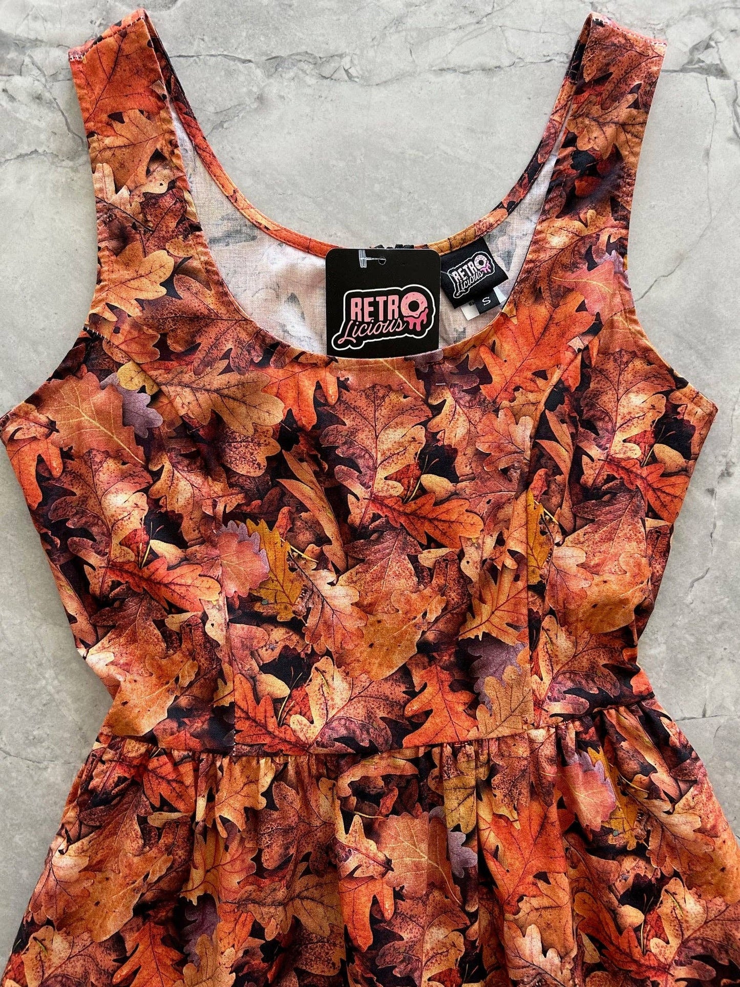 Retrolicious Fall Leaves Fit & Flare Dress