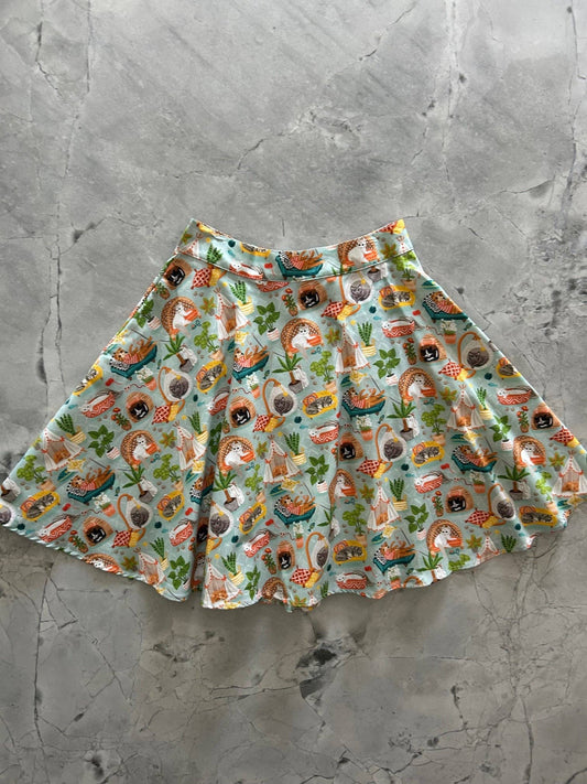 Retrolicious Cats & Plants Skater Skirt