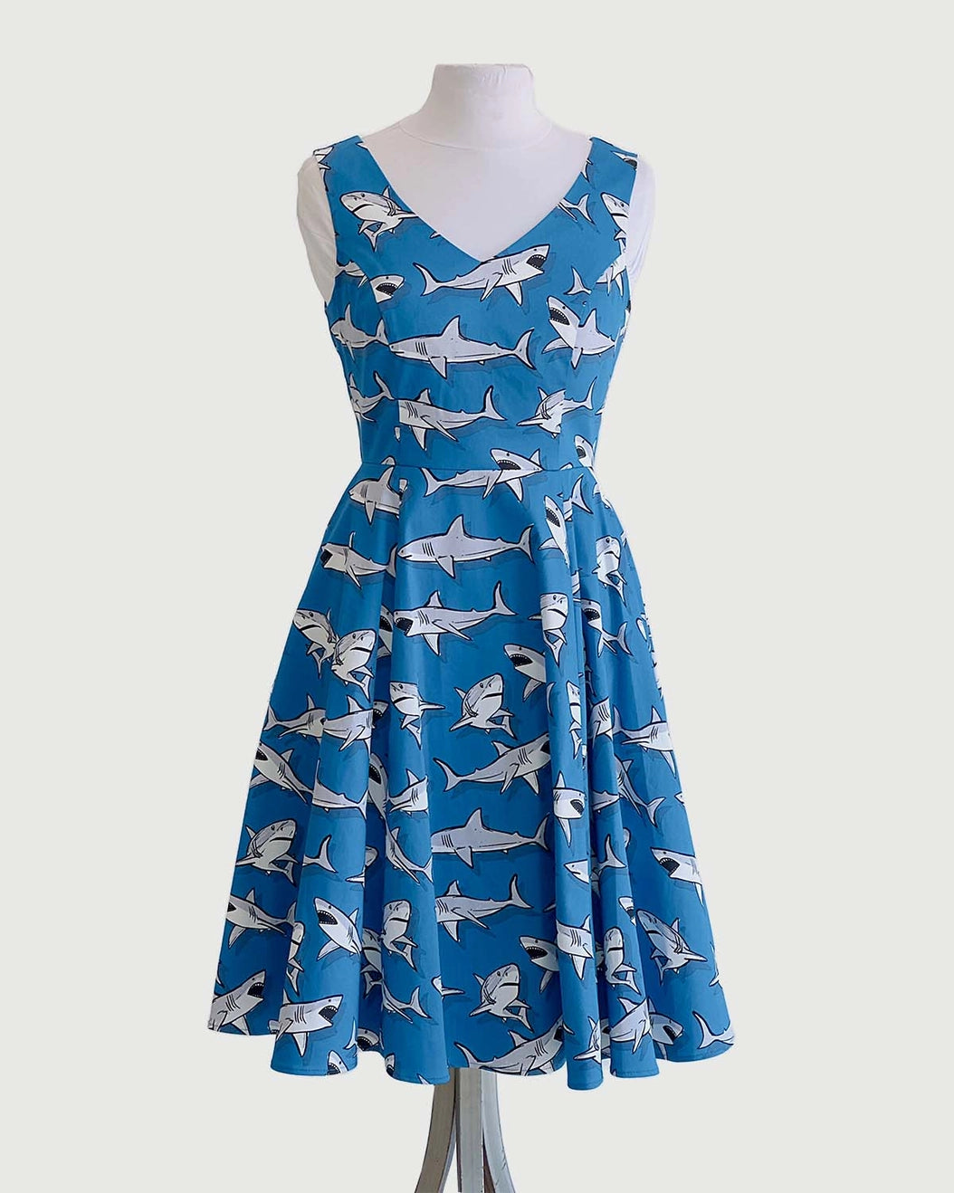 Eva Rose Shark Print V Neck Dress