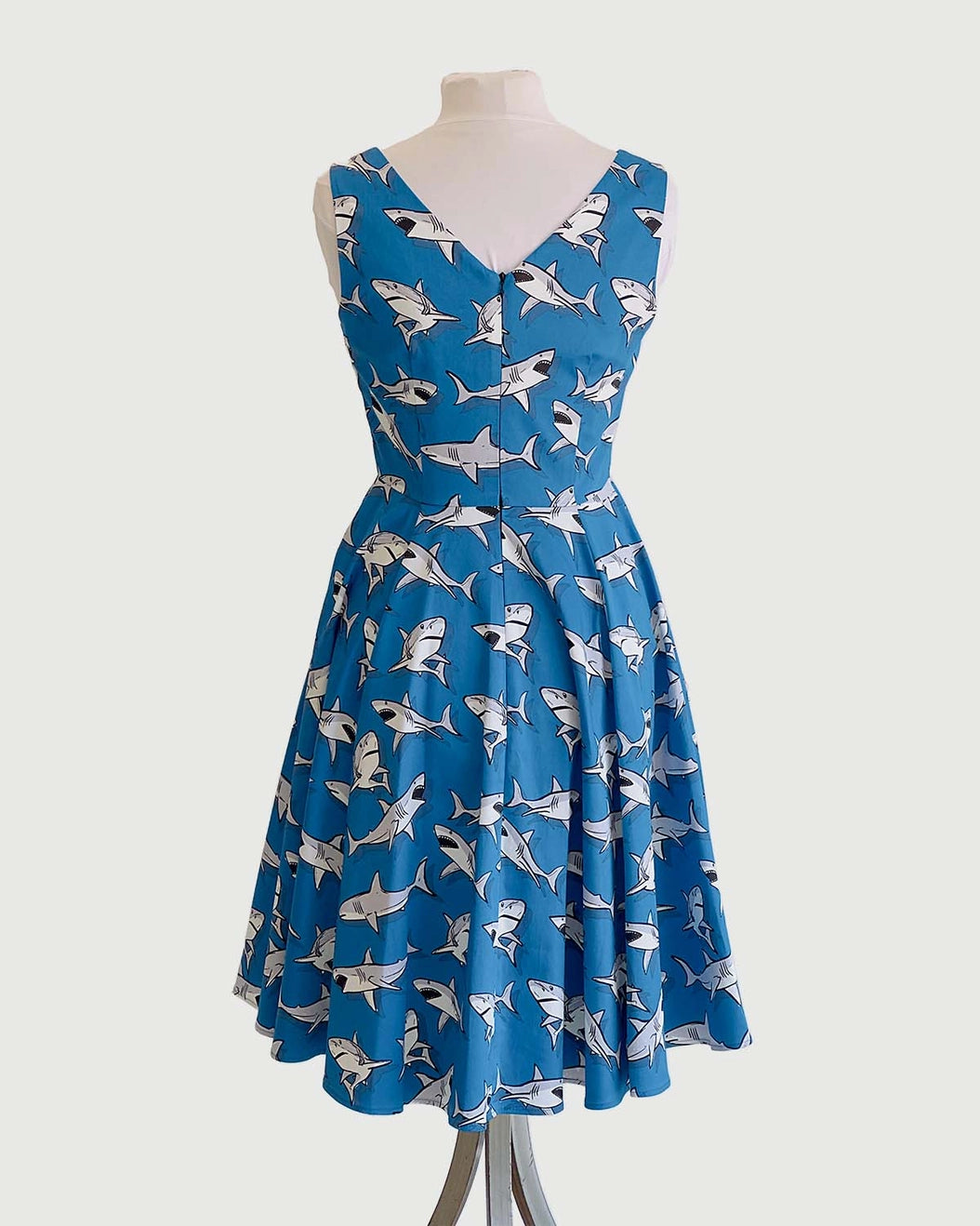 Eva Rose Shark Print V Neck Dress