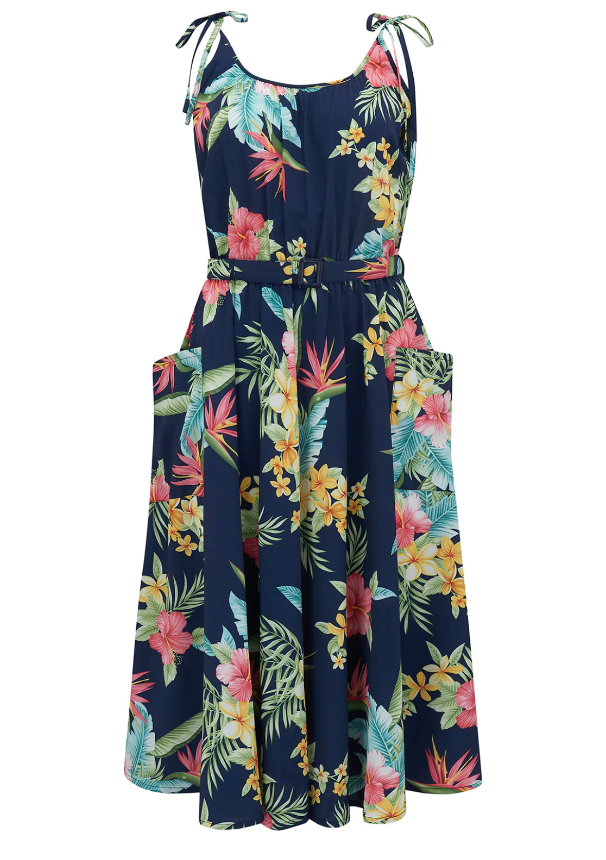 Rock n Romance Vintage Suzy in Honolulu Navy Print Dress