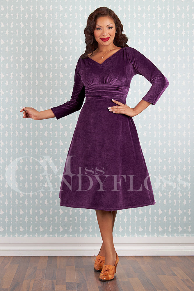 Miss Canyfloss Jasie-Mai Velvet Swing  Dress