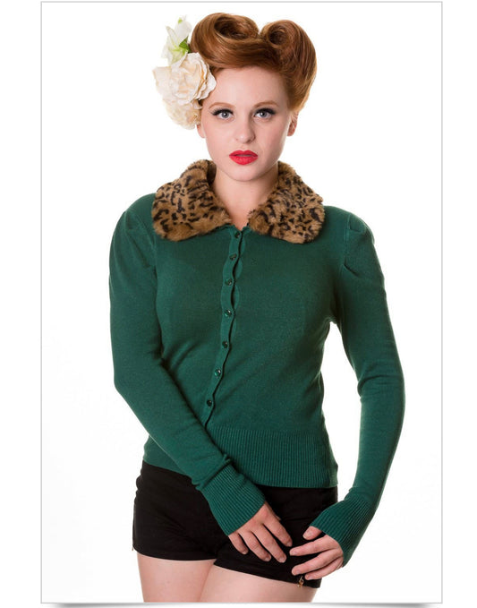 Banned Retro Faux Fur Collared Cardigan