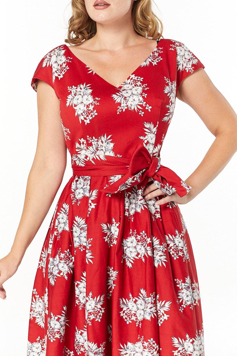 Timeless London Haisley V Neck, Midi Floral Dress
