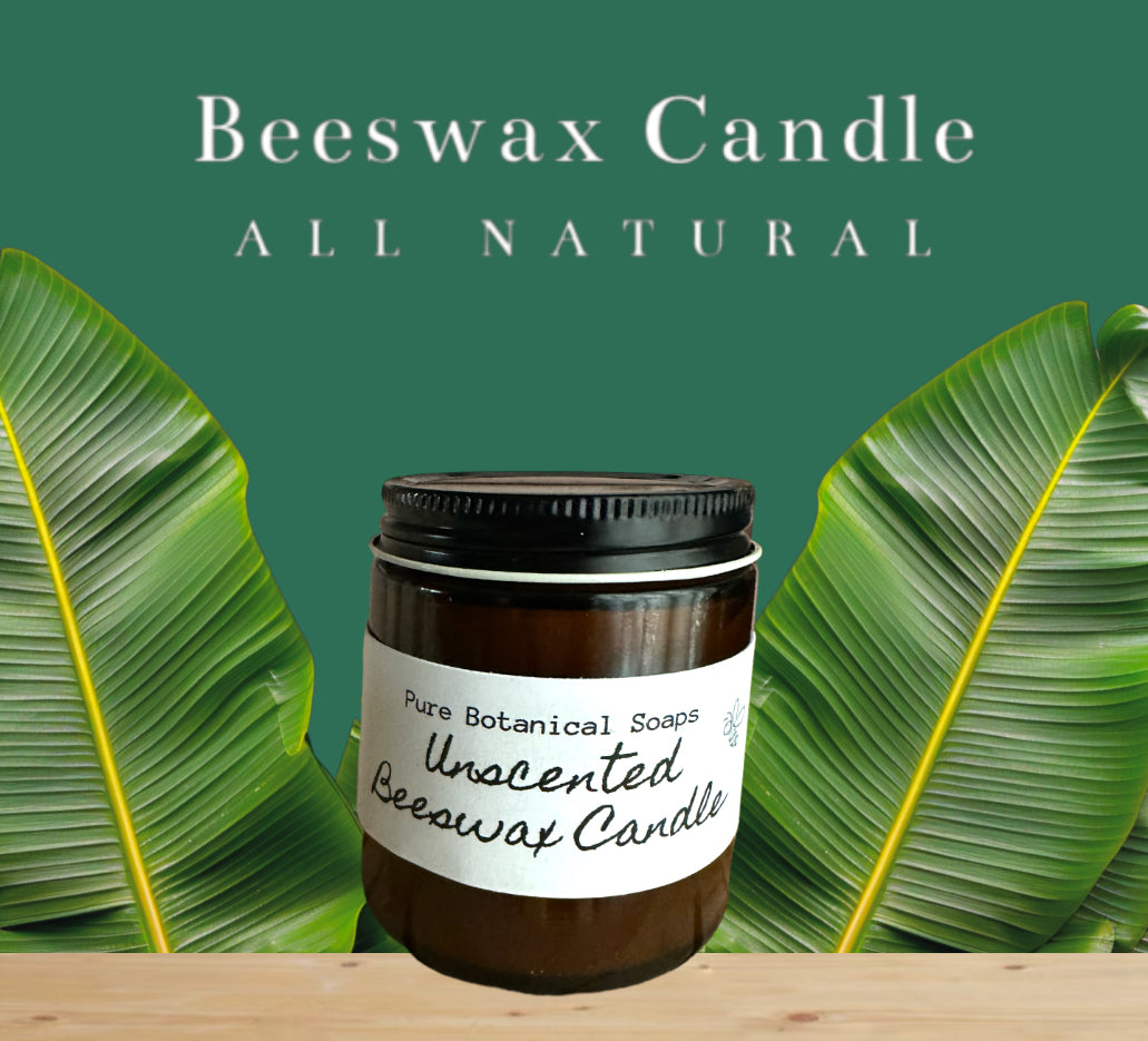 Pure Botanical Soaps Scented Beeswax Candle 4oz Amber Jar