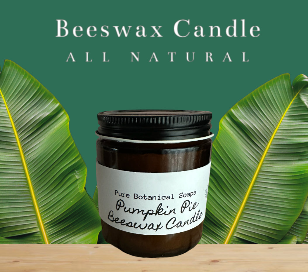 Pure Botanical Soaps Scented Beeswax Candle 4oz Amber Jar