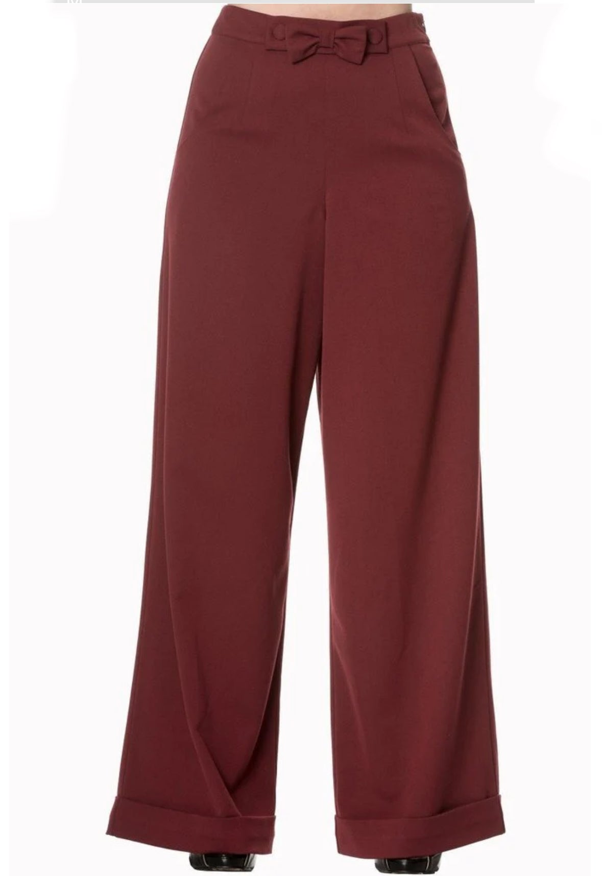 Banned Retro Flared Leg High WaistTrousers with Bow