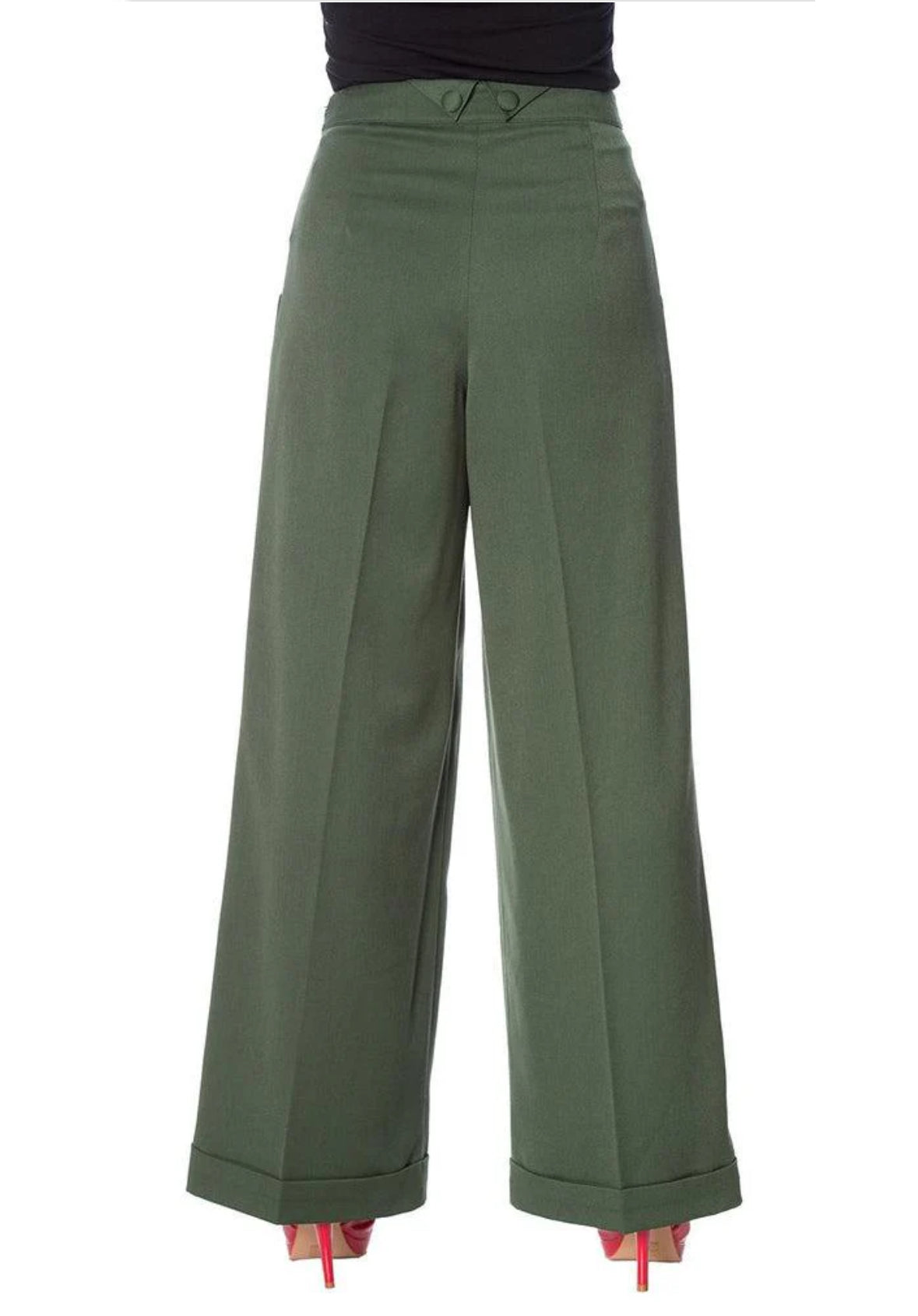 Banned Retro Flared Leg High WaistTrousers with Bow