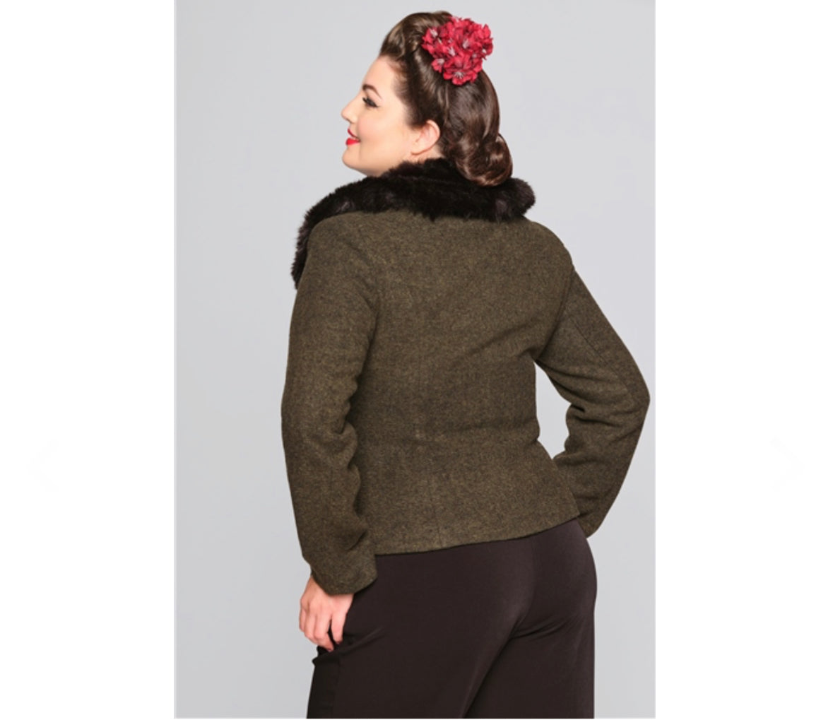 Collectif London Olive Green Molly Riding Jacket