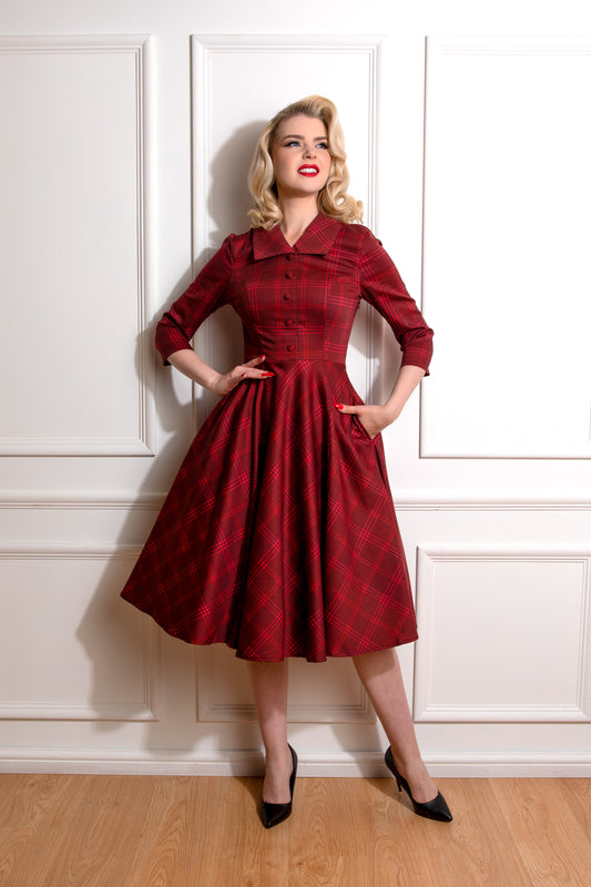 Hearts & Roses Red Blake Checked Swing Dress