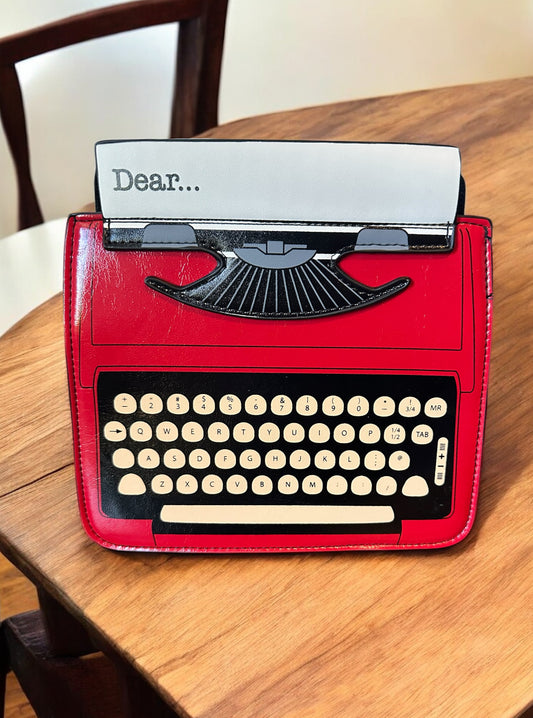 A Vintage Red Typewriter Crossbody Bag