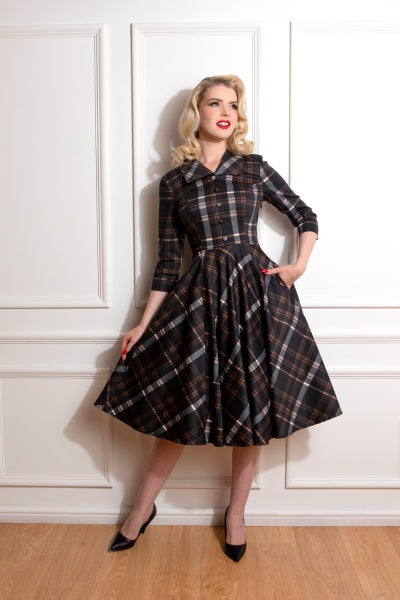 Hearts & Roses Ariella Plaid Swing Dress