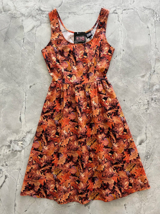 Retrolicious Fall Leaves Fit & Flare Dress